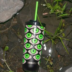 DAVIDsTEA Eye Pattern Tumbler with Straw halloween rare